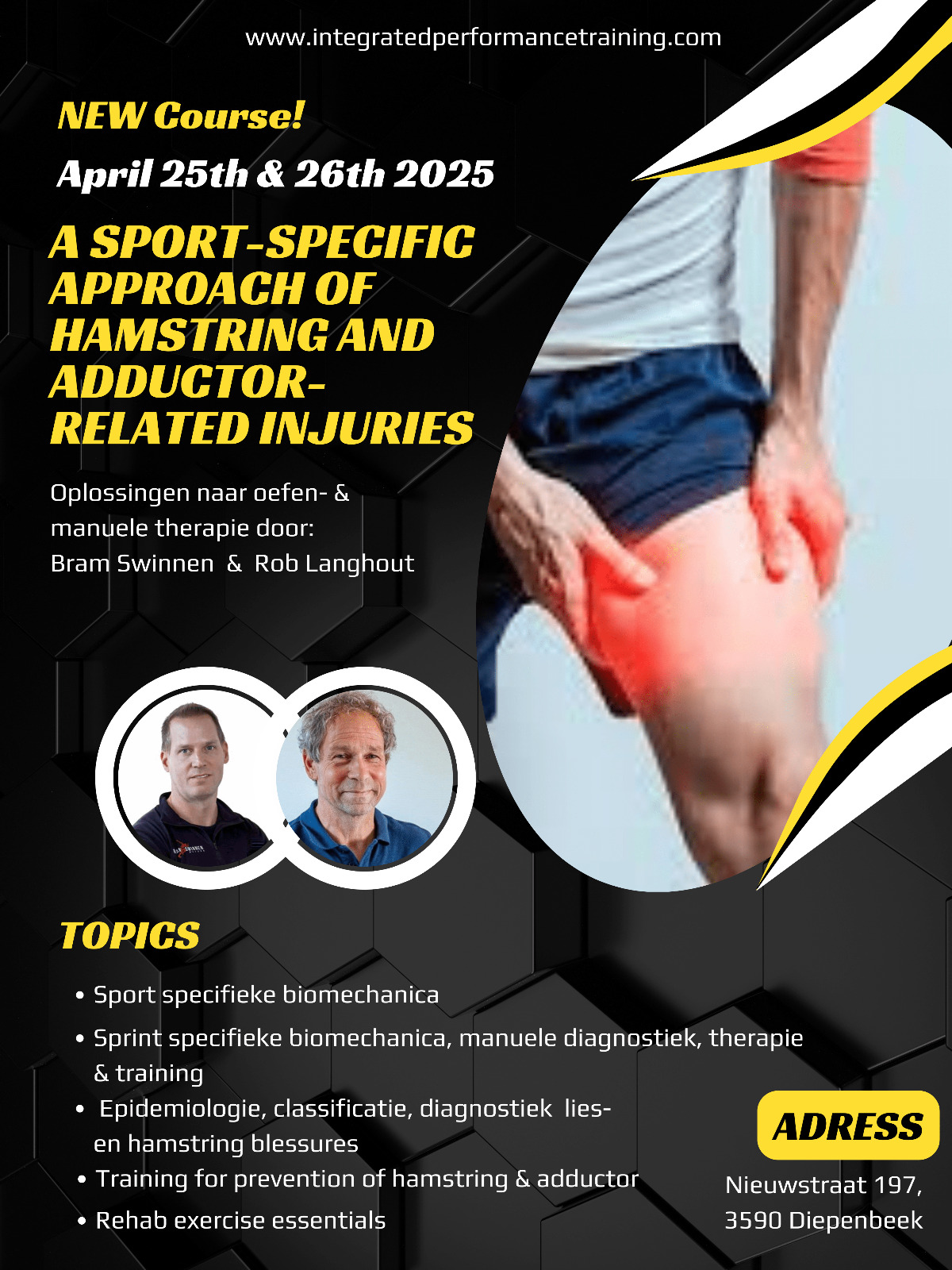 Ticket kopen voor evenement A sport-specific approach of hamstring and adductor-related injuries 