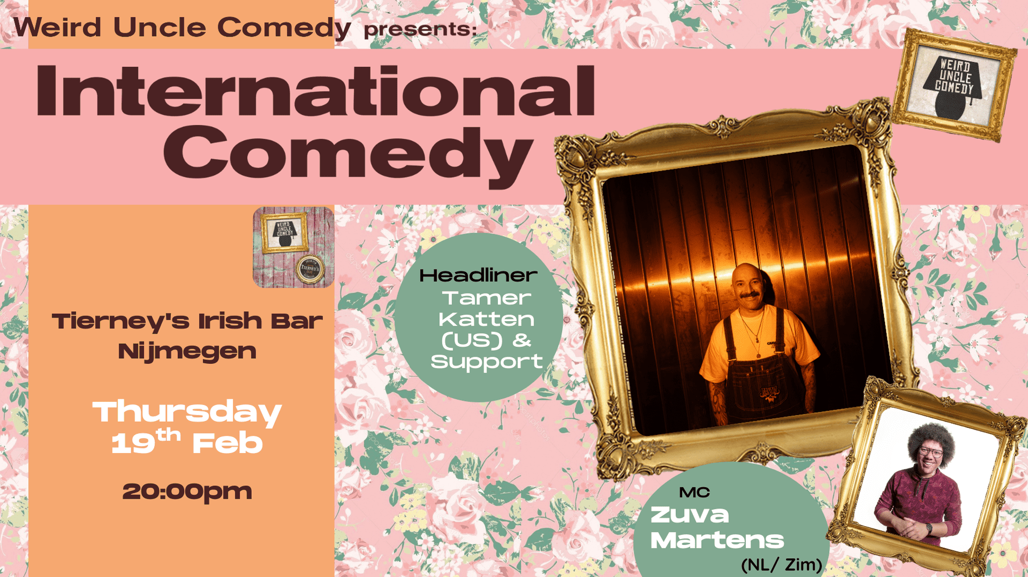 Ticket kopen voor evenement International Stand Up Comedy  Tierney's Nijmegen Feb 19th