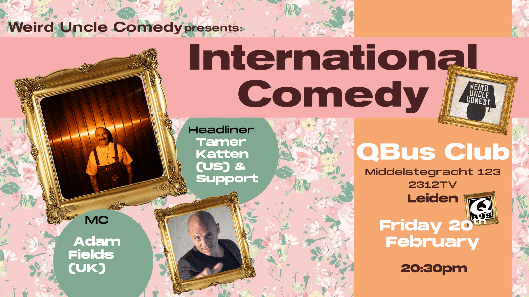 Ticket kopen voor evenement International Stand Up Comedy @Qbus Club Leiden February 20th