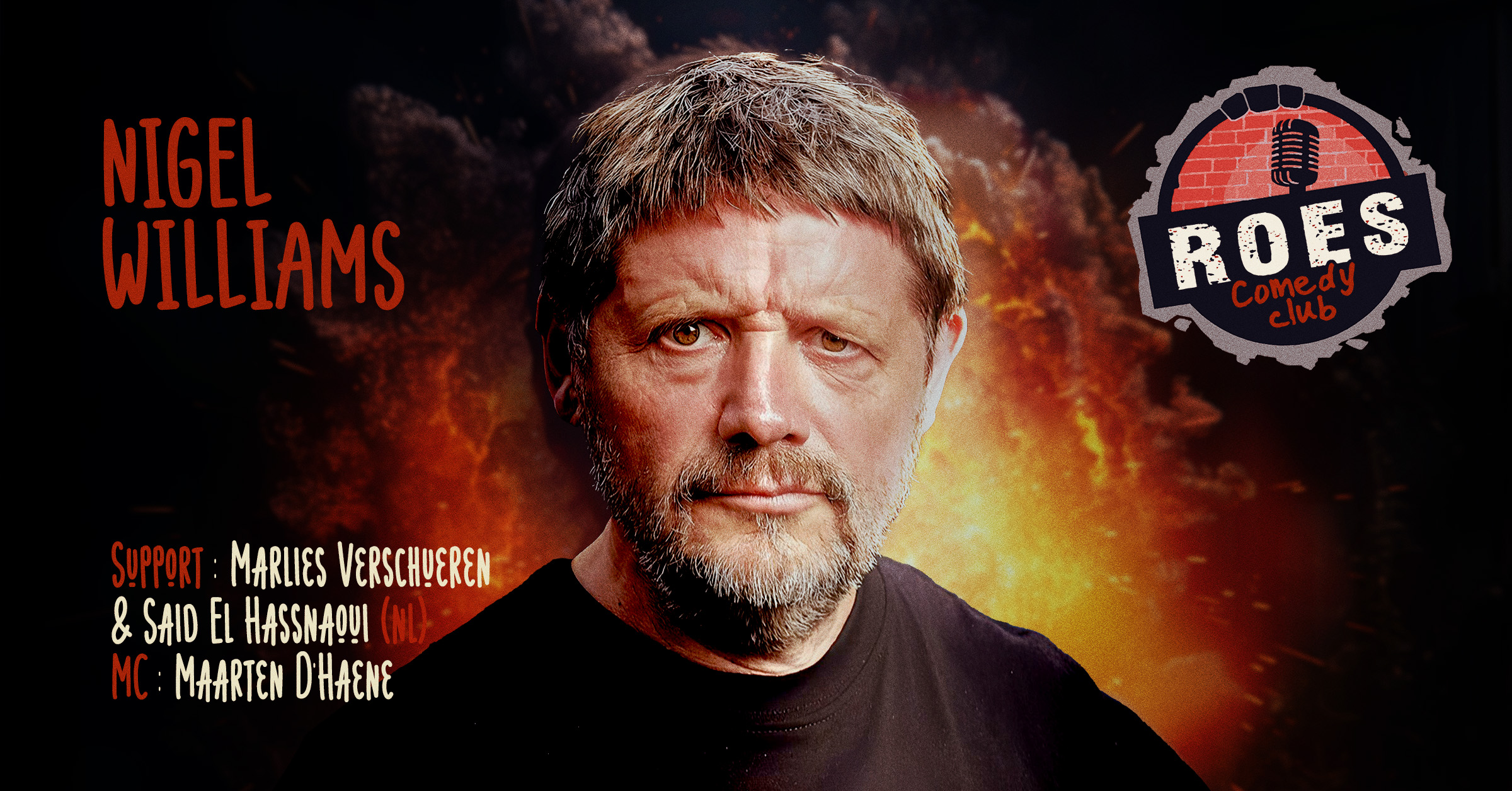 Ticket kopen voor evenement Roes Comedy Club: Nigel Williams