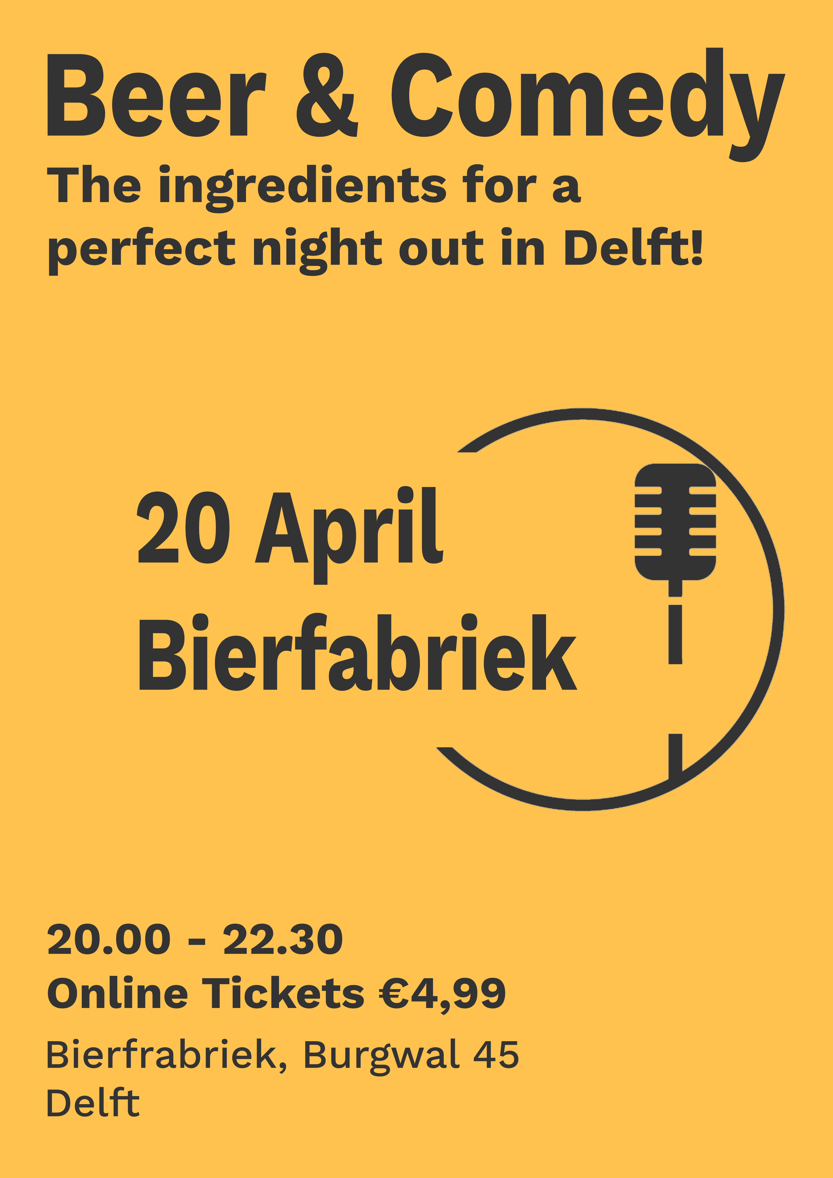 Ticket kopen voor evenement Beer & Comedy Delft