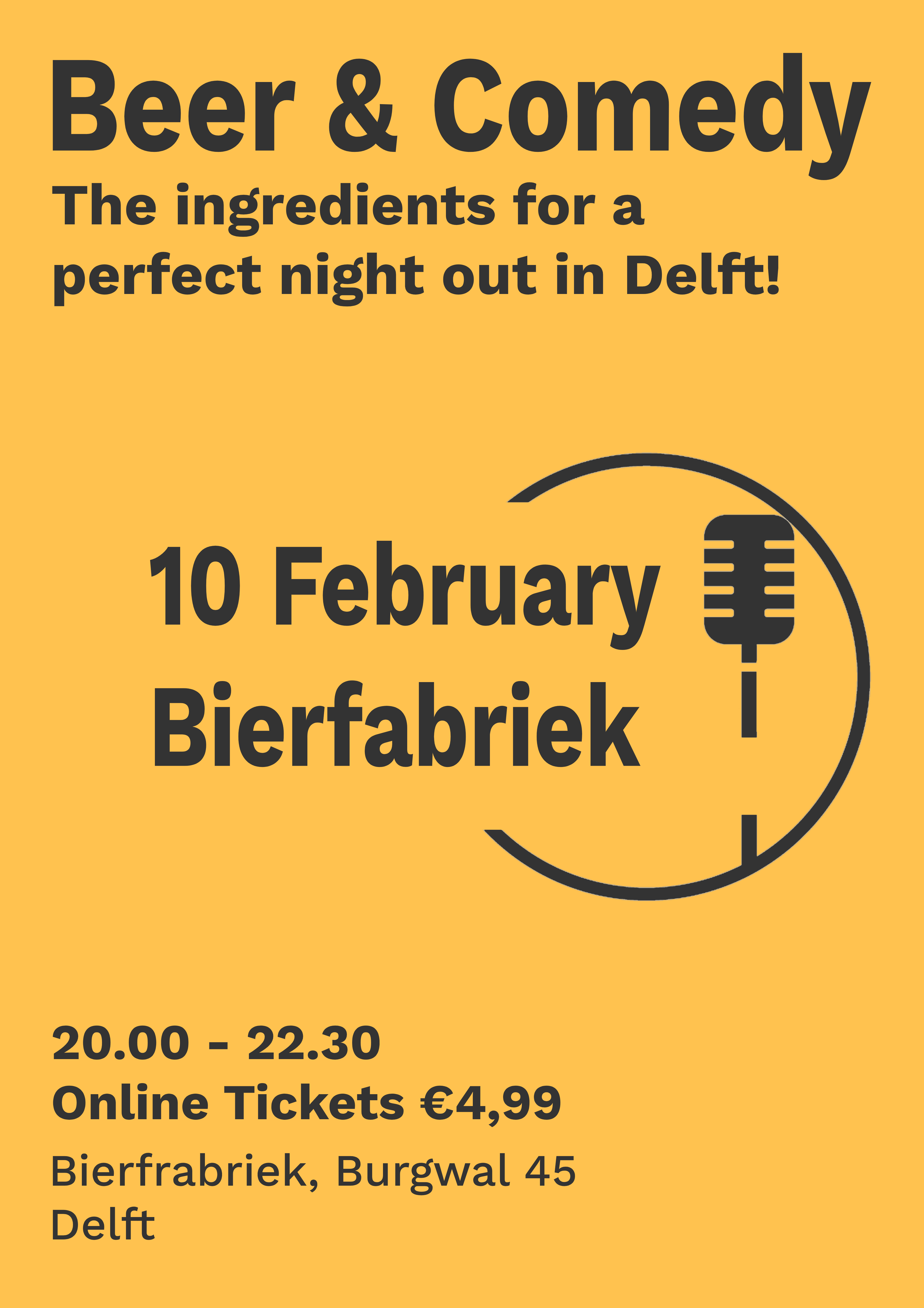 Ticket kopen voor evenement Beer & Comedy Delft 